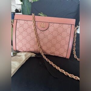 100% Authentic Brand New Gucci ophidia gg small shoulder bag Pink/Beige handbag
